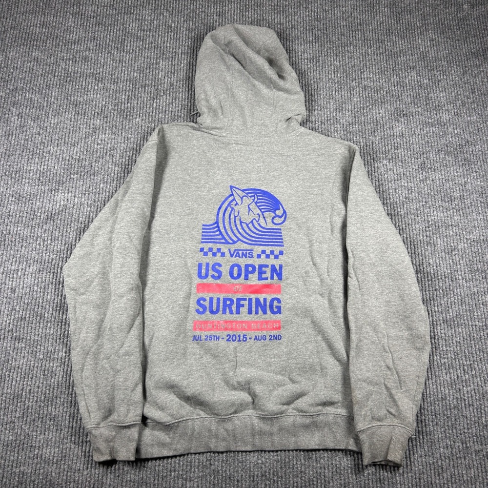 Vans Hoodie Mens S US Open of Surfing 2015 Huntington Beach Hoodie Gray